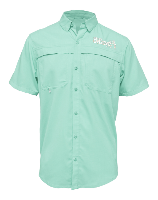 Muy Grande Short Sleeve Button - Seafoam