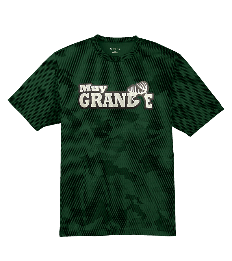 Muy Grande Youth Camo Hex Tee - Forest Green