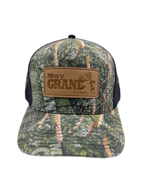 Muy Grande Camo Leather Patch Snapback - Black