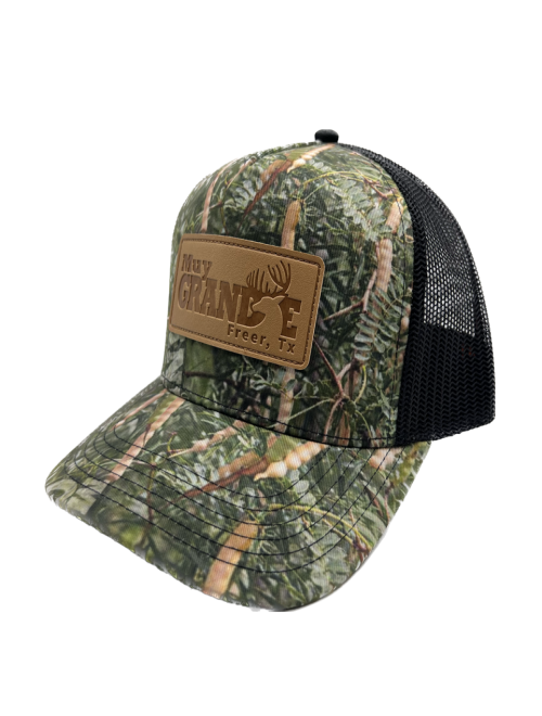 Muy Grande Camo Leather Patch Snapback - Black