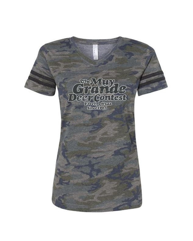 Women's Muy Grande Camo V-Neck Tee